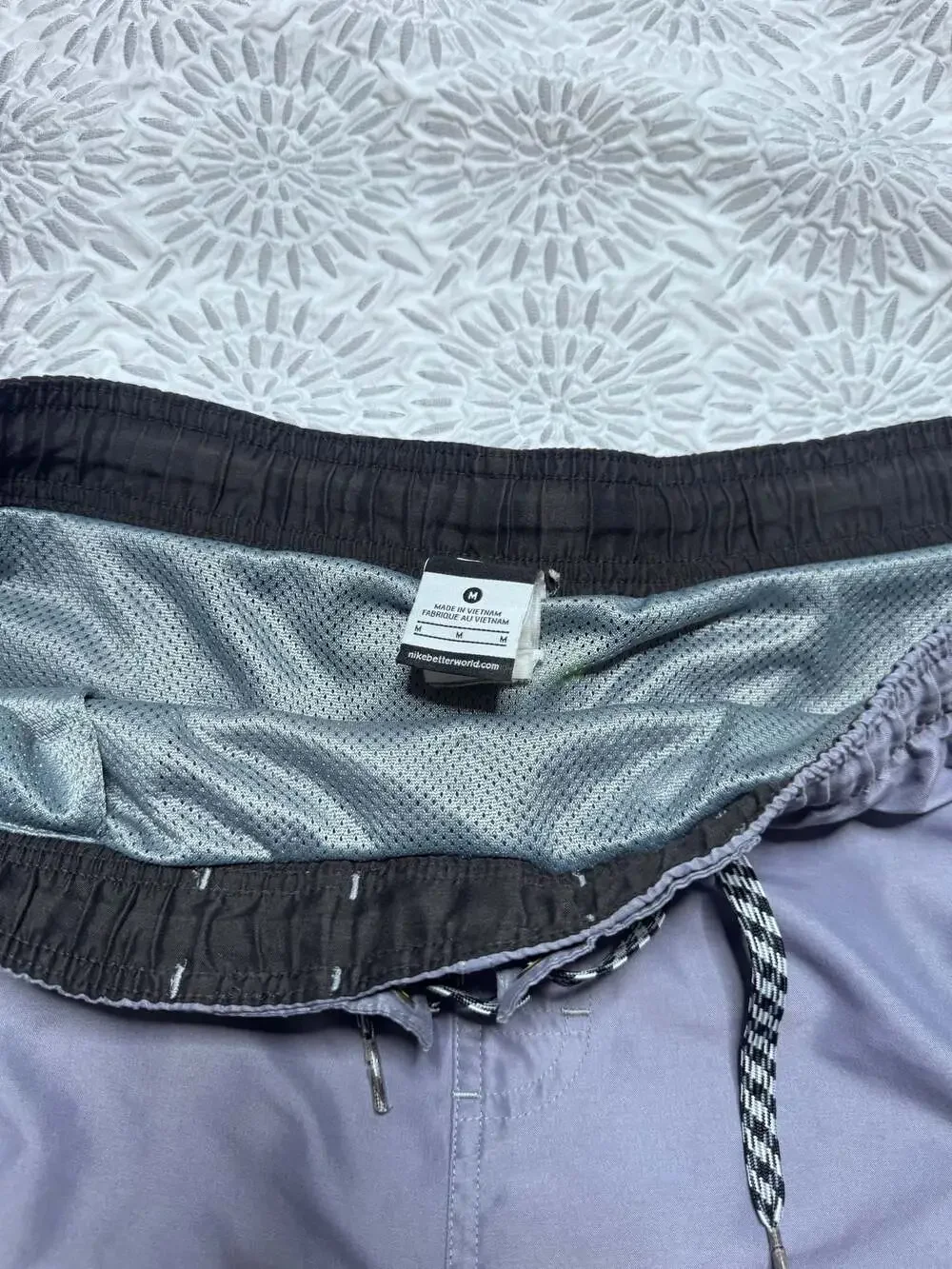 Nike Men's M Gray and Neon Yellow Swim Surf Board Shorts